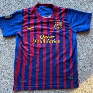 FCB BARCELONA DAVID VILLA JERSEY Nike Authentic Youth Small No Size Tag See Pics